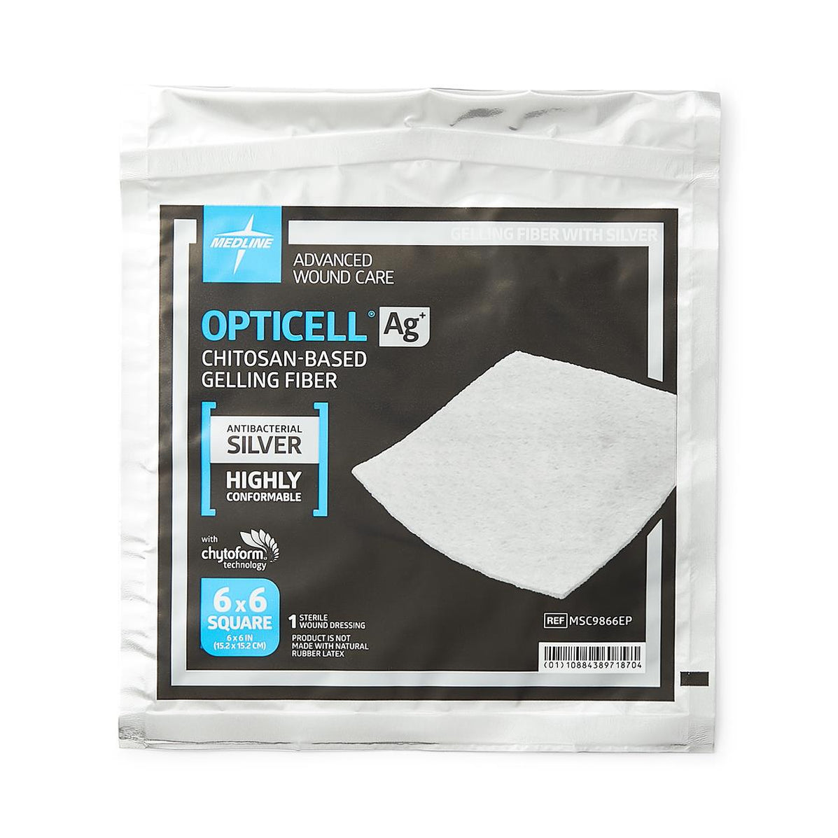 Medline Opticell Ag+ Silver Gelling Fiber Dressing 6 x
